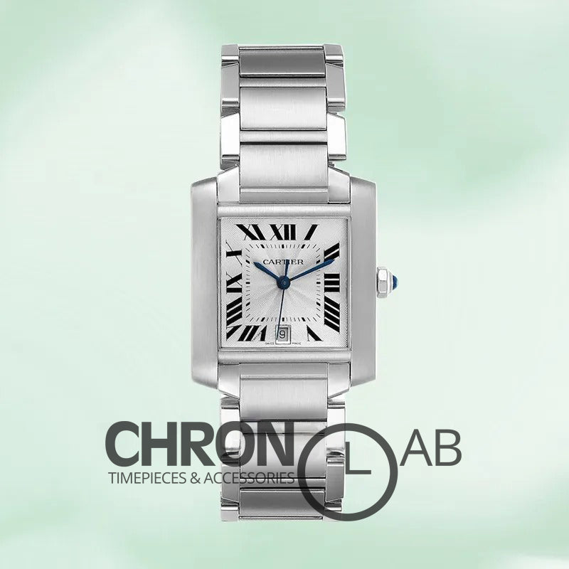 Tank Francaise W51002Q3 34mm Unisex Silver Dial Bracelet