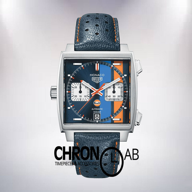 Monaco CAW211R.FC6401 41mm Men's Leather Strap Quartz