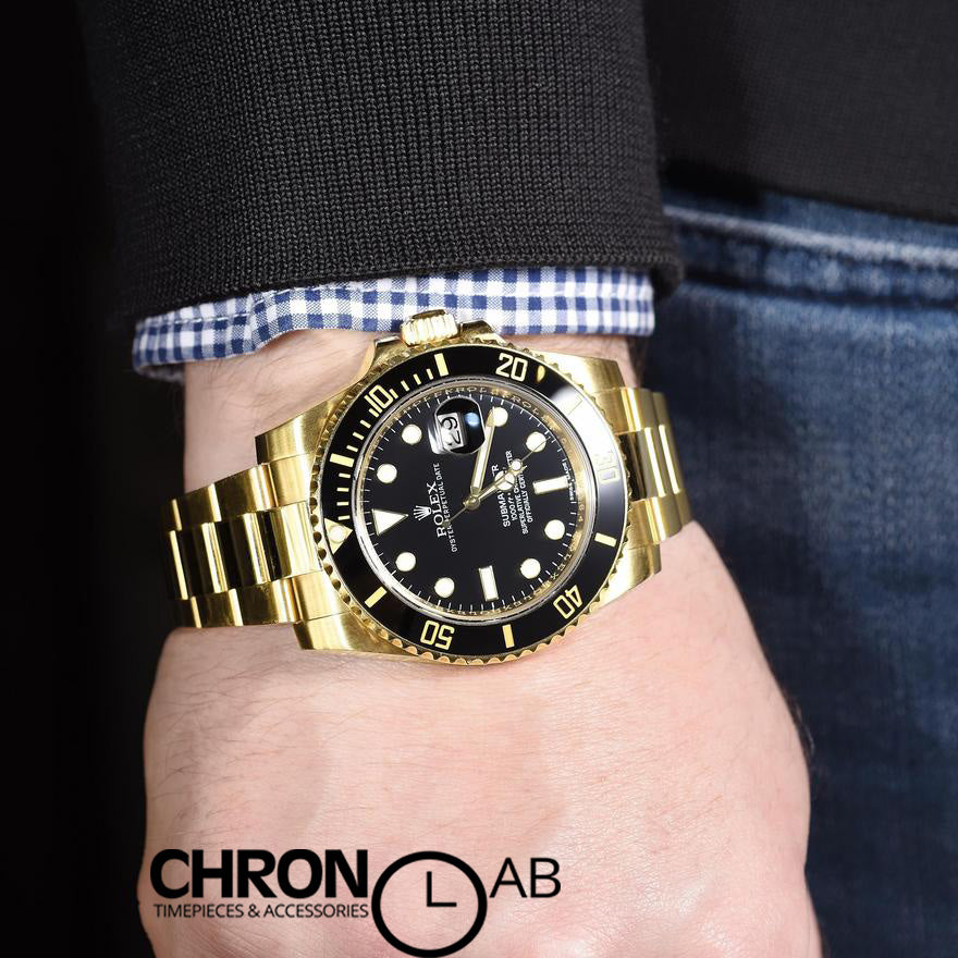 Submariner 116618 Black Ceramic in Yellow Gold