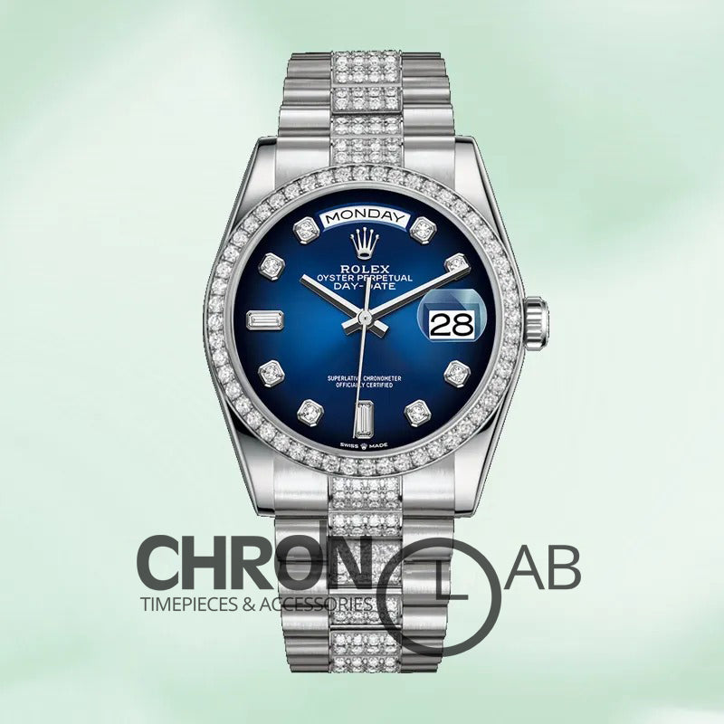 Day-Date 36mm 128349 Blue Dial Clone