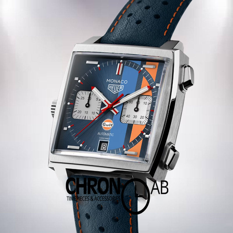 Monaco CAW211R.FC6401 41mm Men's Leather Strap Quartz