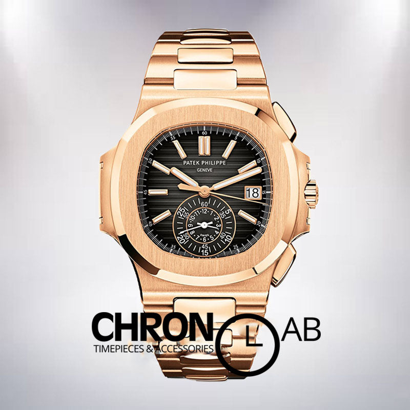 Nautilus Men's 40mm 5980/1R-001 Black Dial Rose Gold-tone