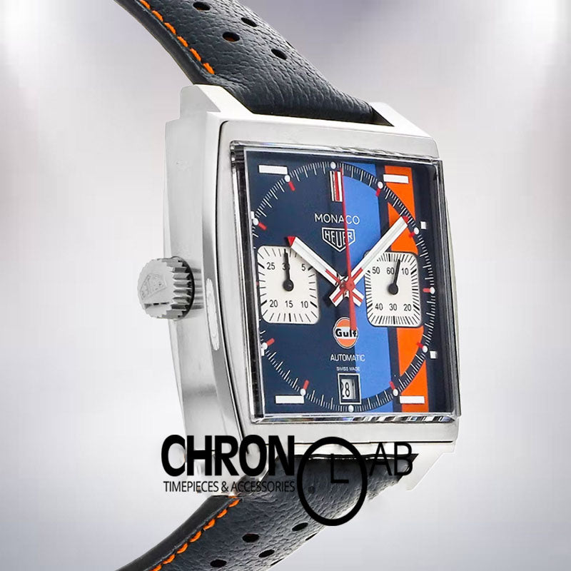 Monaco CAW211R.FC6401 41mm Men's Leather Strap Quartz