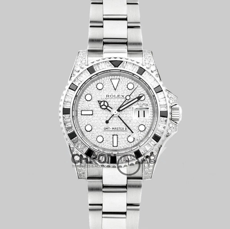 GMT Master II 116710 with Paved Diamond Bezel and Dial