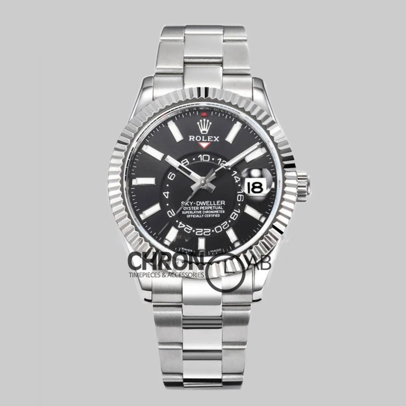 Sky Dweller Steel in Black Dial on Oyster Bracelet