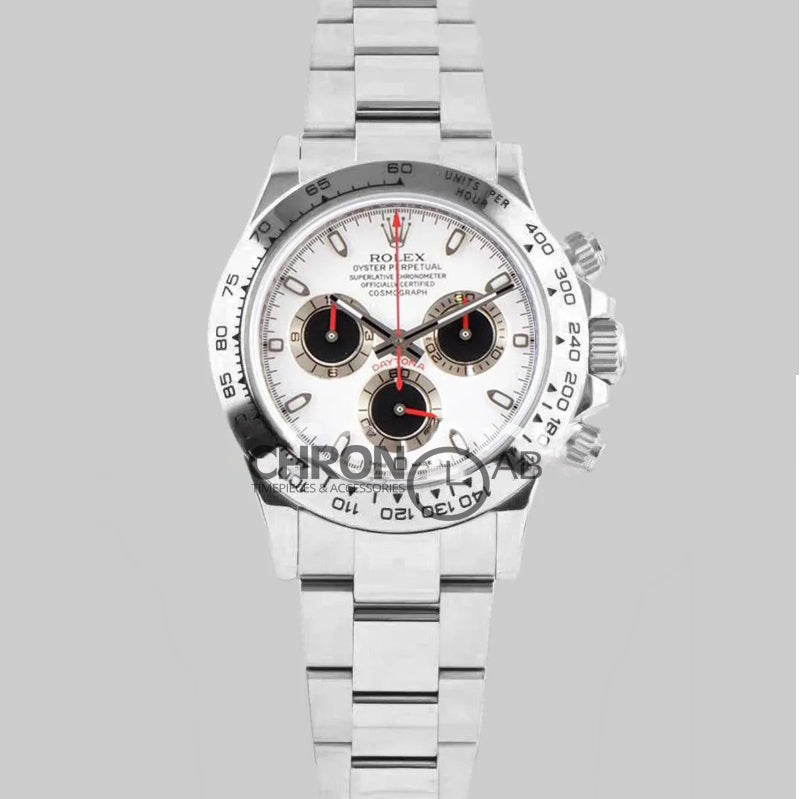 Cosmograph Daytona 116509-0036 WhiteBlack Dial in White Gold)
