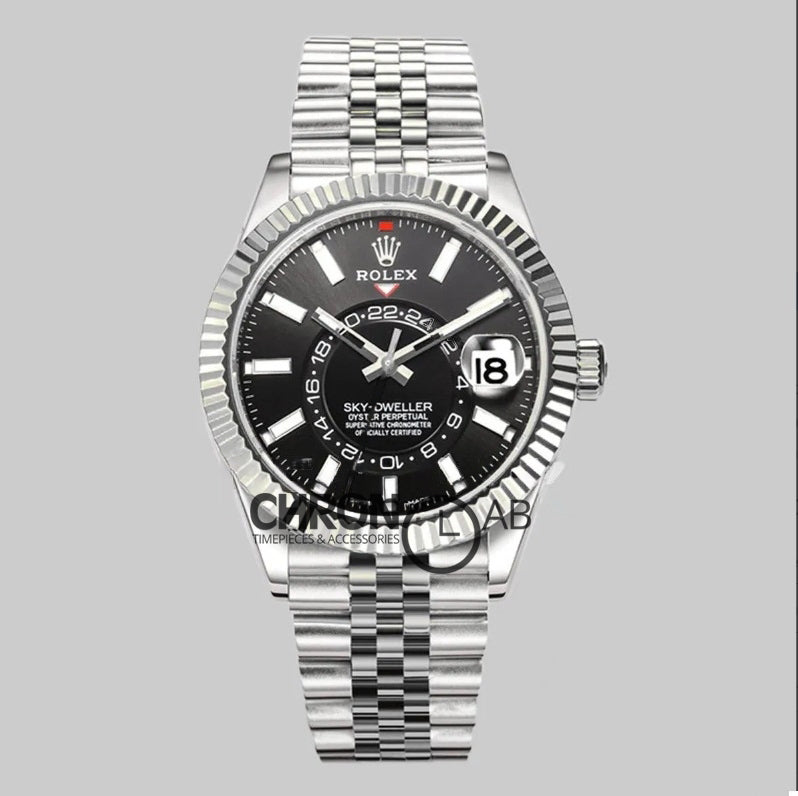Sky Dweller Steel in Black Dial on Jubilee Bracelet