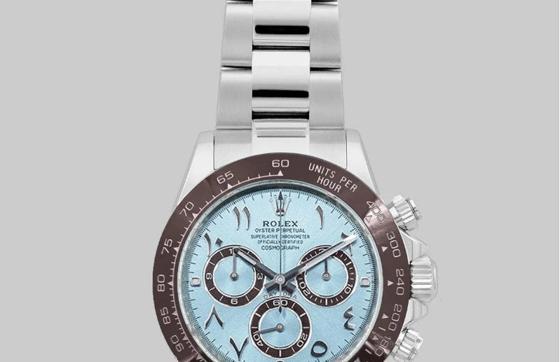 Cosmograph Daytona 116506 Ice Blue Dial in Platinum with Arabic Markers
