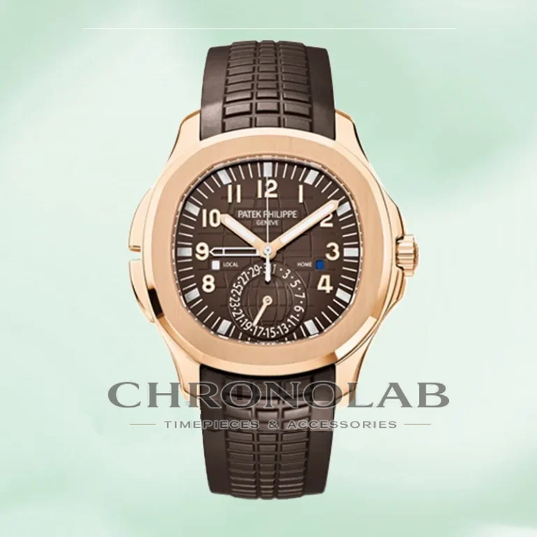 Aquanaut Travel Time Ref. 5164R-001 Rose Gold Brawn Rubber 40mm