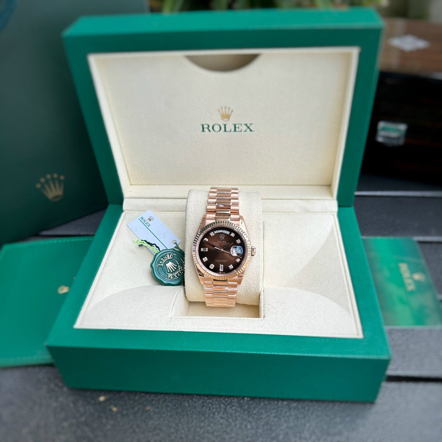 Rolex Clone Watch Day-Date Dial Chocolate EW Factory 36mm