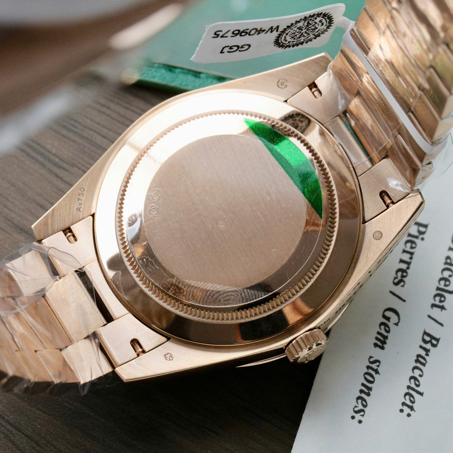 Rolex Day-Date Dial Blue Copies Watch Custom Weight 186Gram 18K Gold Wrapped 40mm