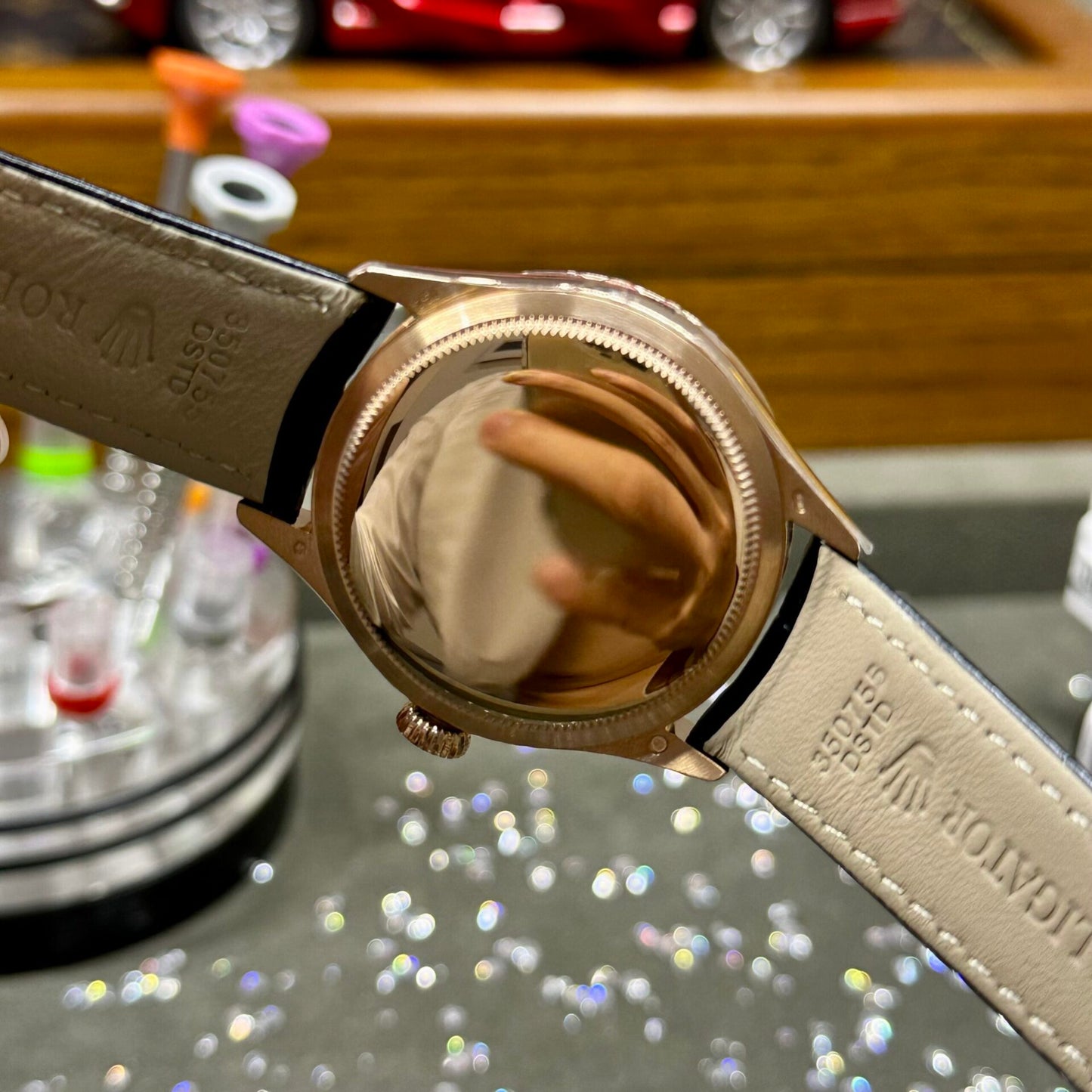 Rolex Cellini Time 50505 Black Dial Leather Strap 39mm Clone