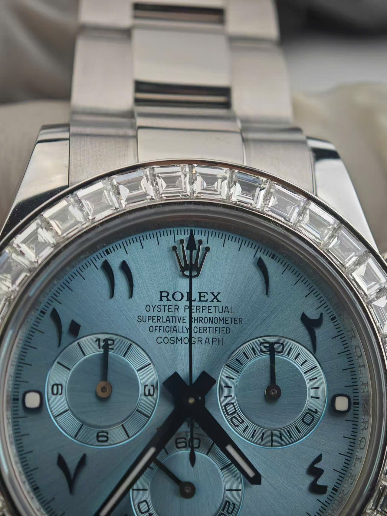 Rolex Cosmograph Daytona 116576TBR Replica Watch Platinum PT950 + Diamonds Custom 40mm Clone