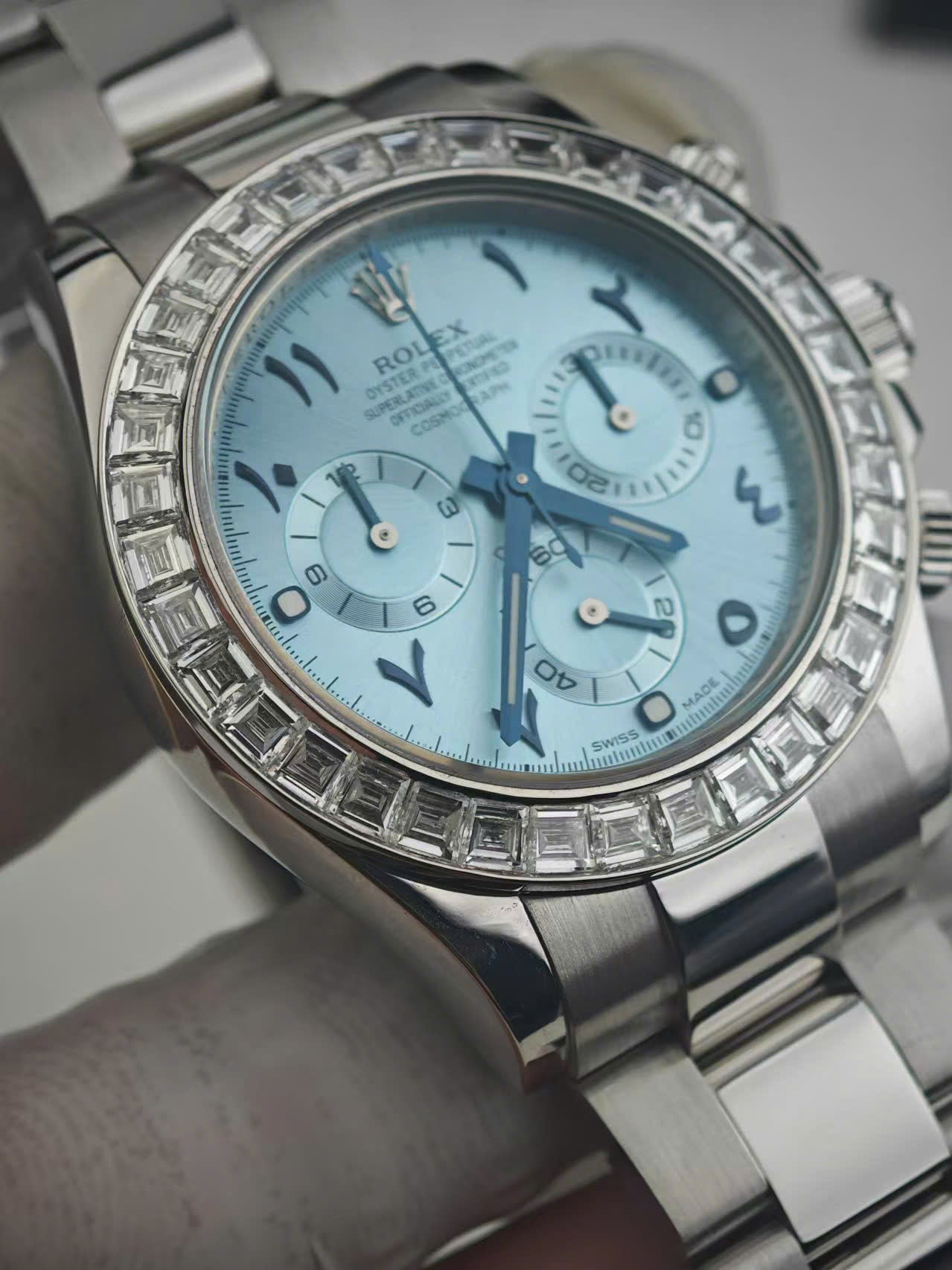 Rolex Cosmograph Daytona 116576TBR Replica Watch Platinum PT950 + Diamonds Custom 40mm Clone