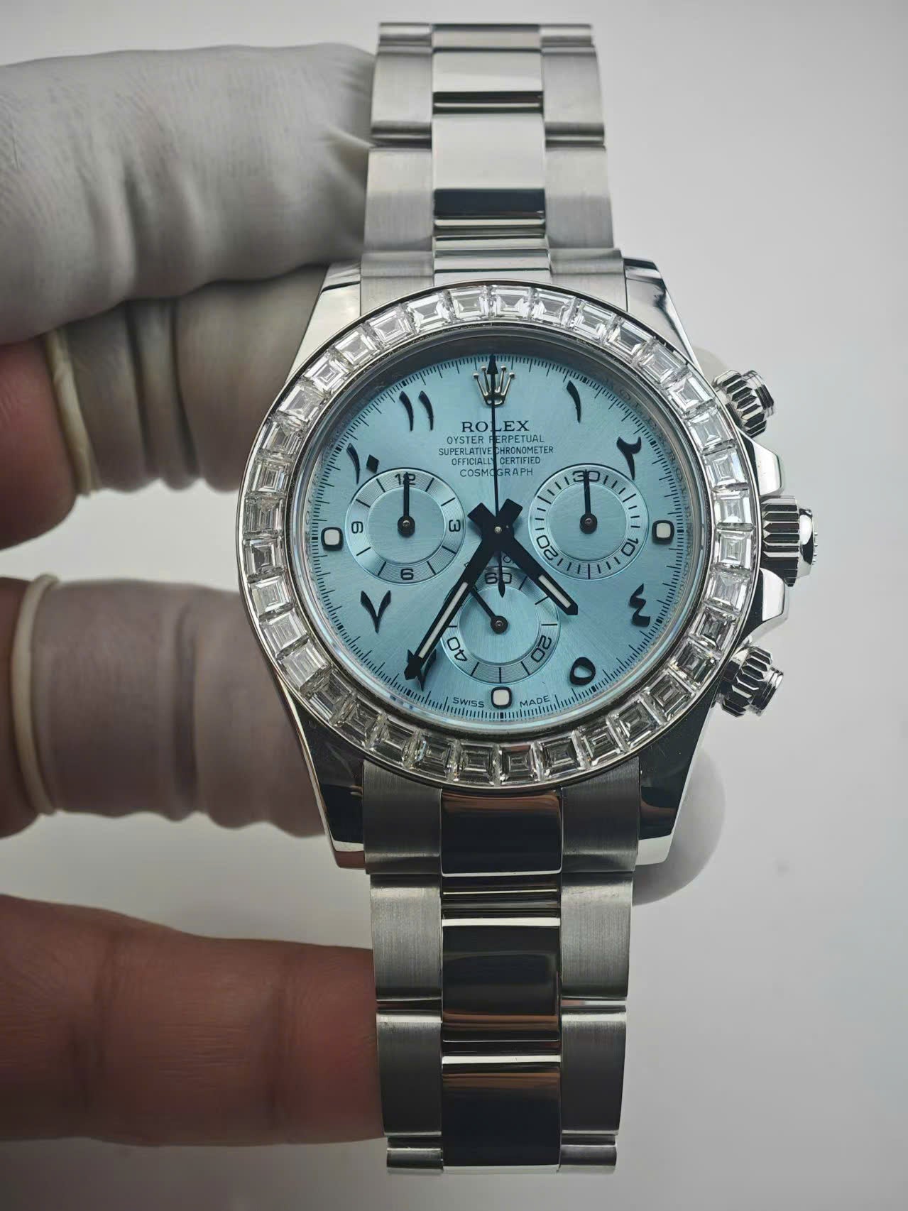 Rolex Cosmograph Daytona 116576TBR Replica Watch Platinum PT950 + Diamonds Custom 40mm Clone