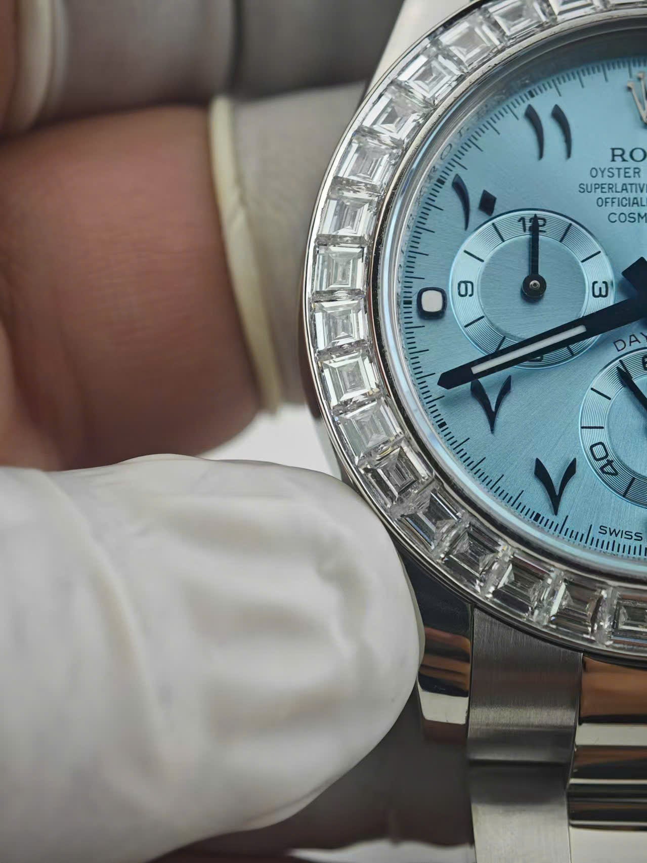 Rolex Cosmograph Daytona 116576TBR Replica Watch Platinum PT950 + Diamonds Custom 40mm Clone