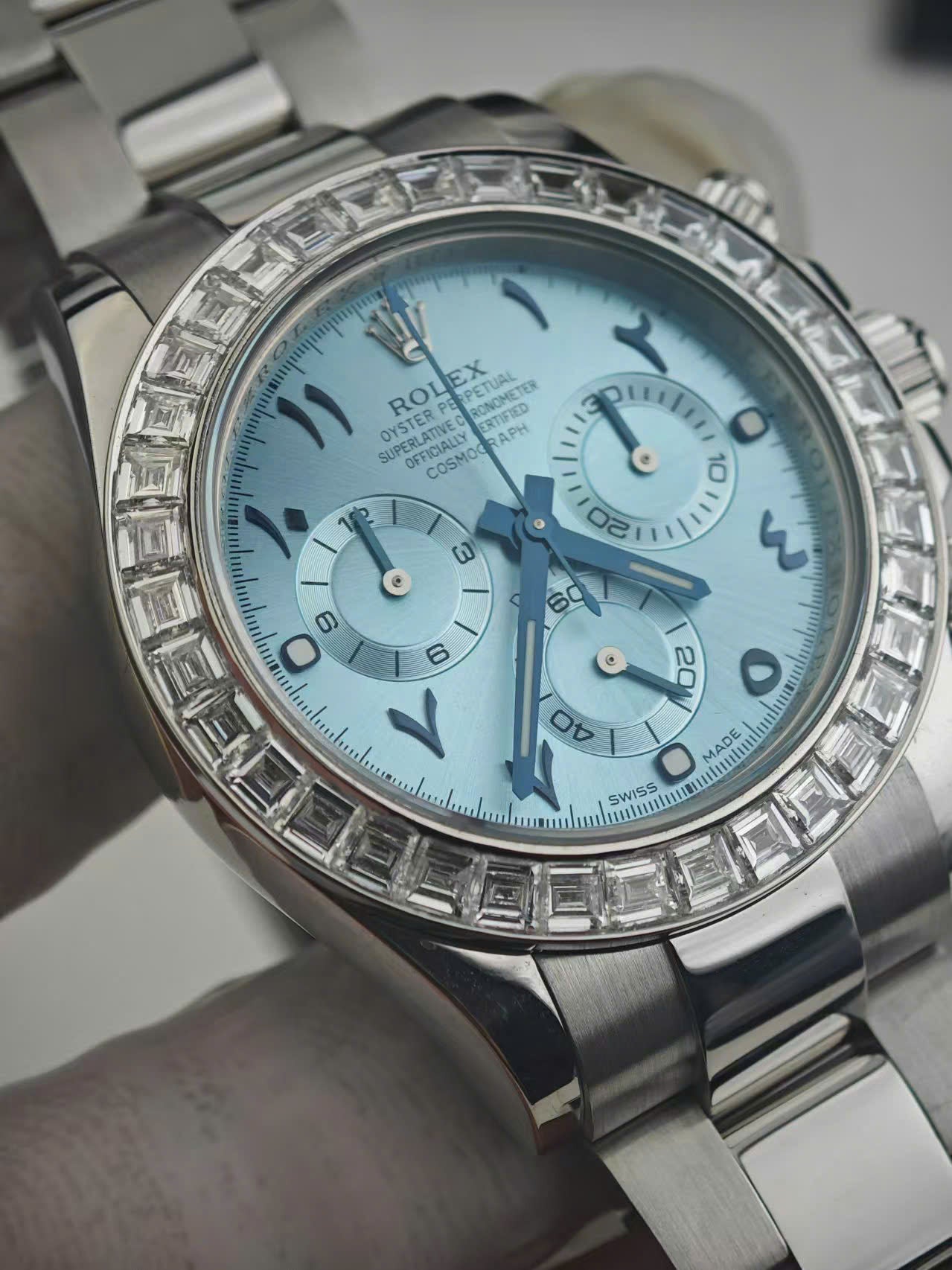 Rolex Cosmograph Daytona 116576TBR Replica Watch Platinum PT950 + Diamonds Custom 40mm Clone