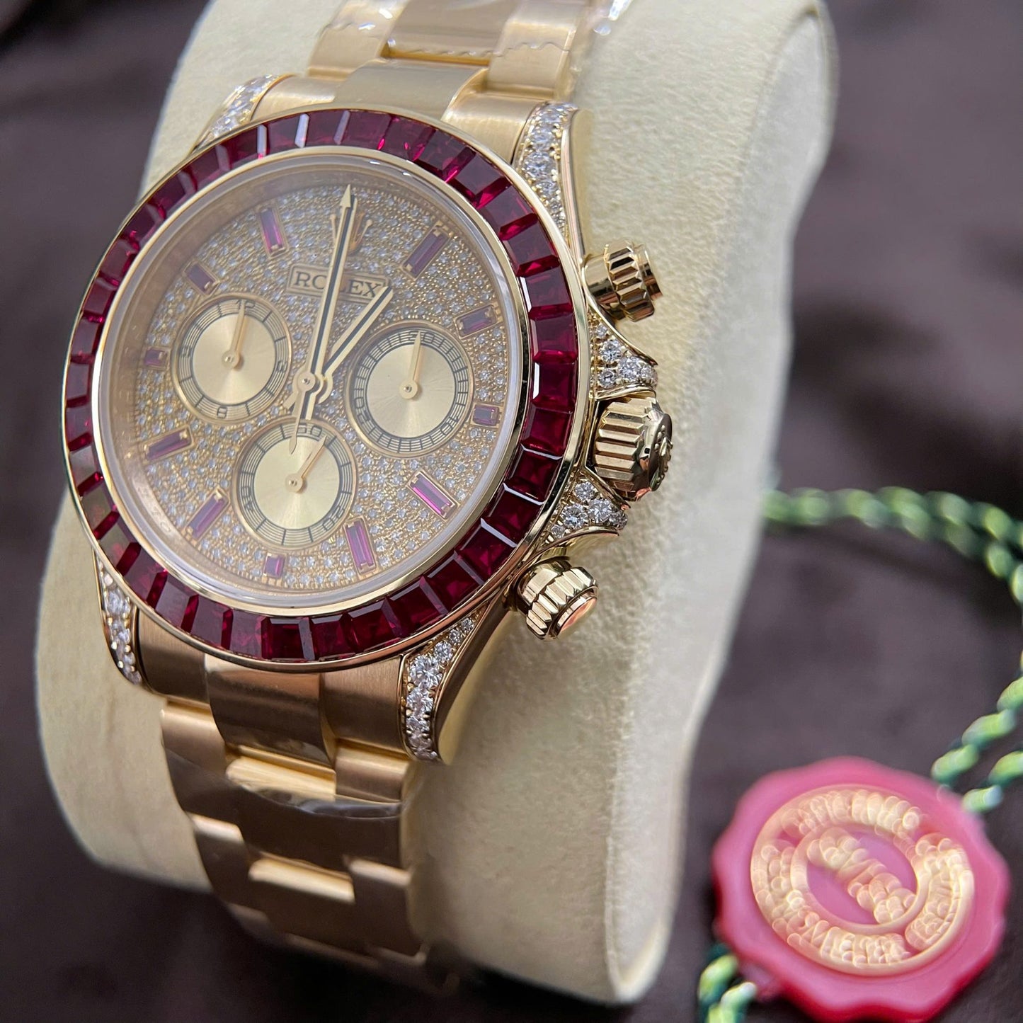 Rolex Cosmograph Daytona 126598TRU Replica Watch 18K Solid Gold + Ruby + Natural Diamonds 40mm Clone
