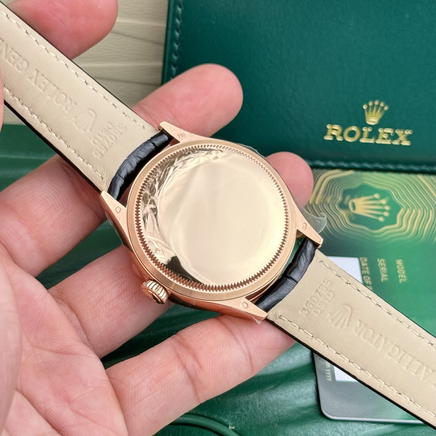 Rolex Cellini 50525 Chocolate Dial Leather Strap 39mm Clone