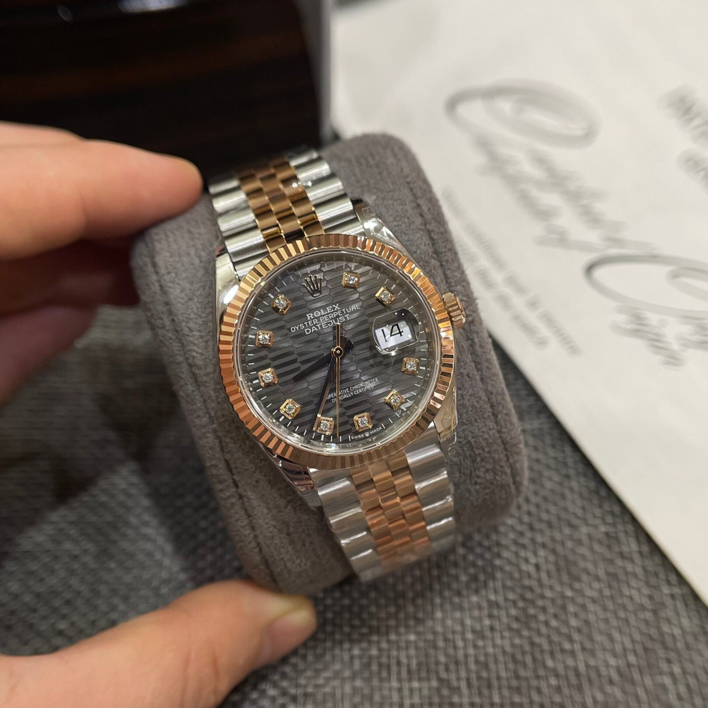 Rolex DateJust 126231 Demi Replica Watch Dark Grey Demi VS Factory 36mm