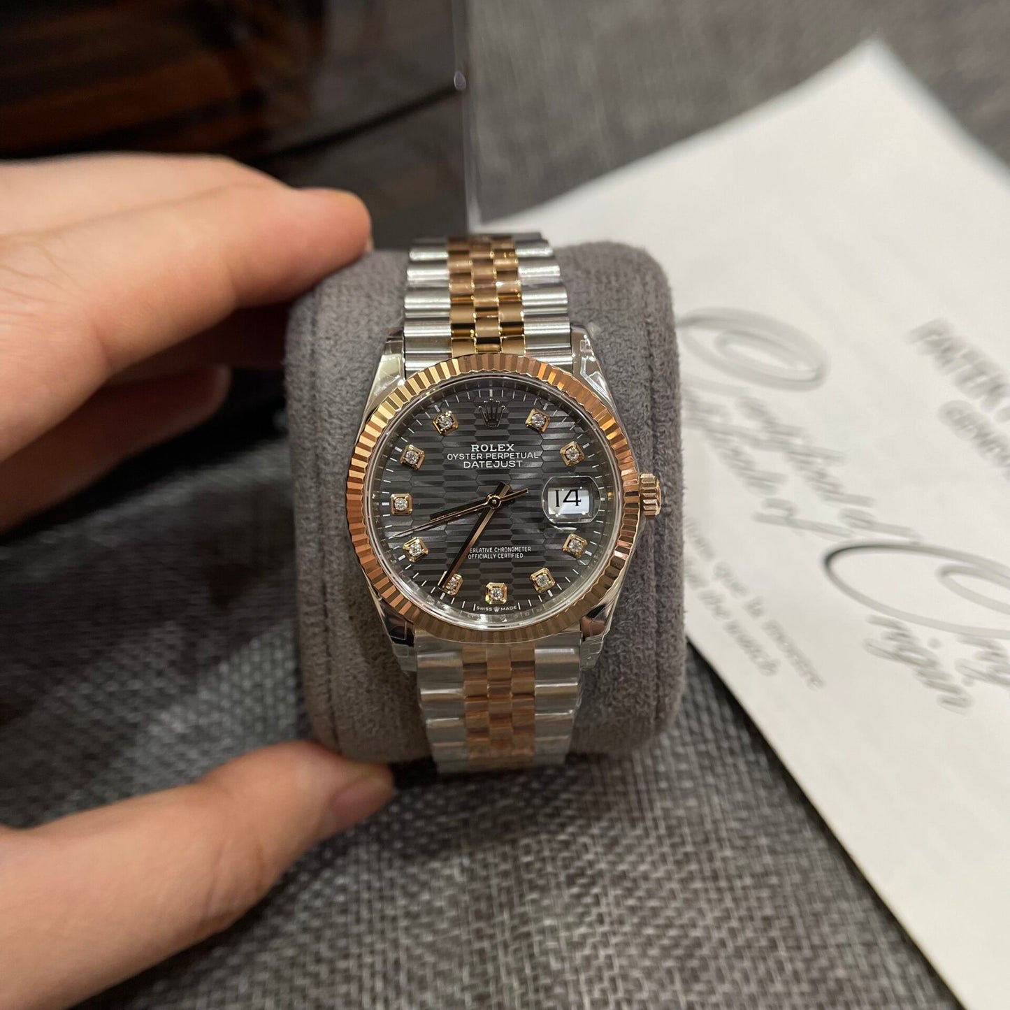 Rolex DateJust 126231 Demi Replica Watch Dark Grey Demi VS Factory 36mm