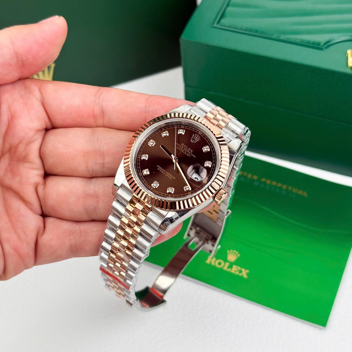 Rolex DateJust 126331 Replica Watch Dial Chocolate Jubilee Strap 41mm Clone