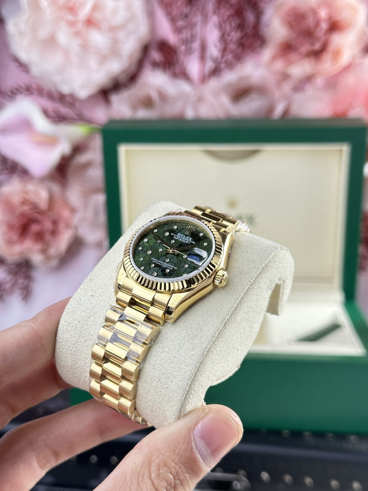 Rolex Replica Watch DateJust 278288 Olive Flower Pattern Dial 31mm Clone