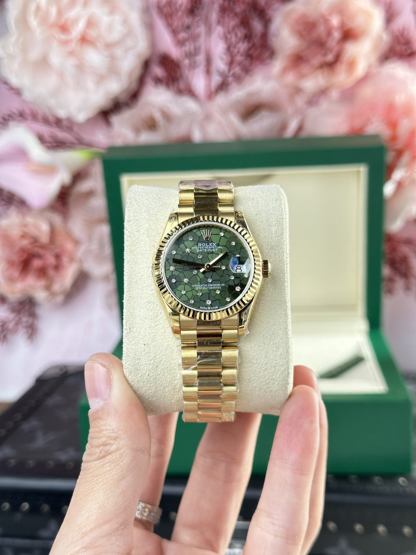 Rolex Replica Watch DateJust 278288 Olive Flower Pattern Dial 31mm Clone