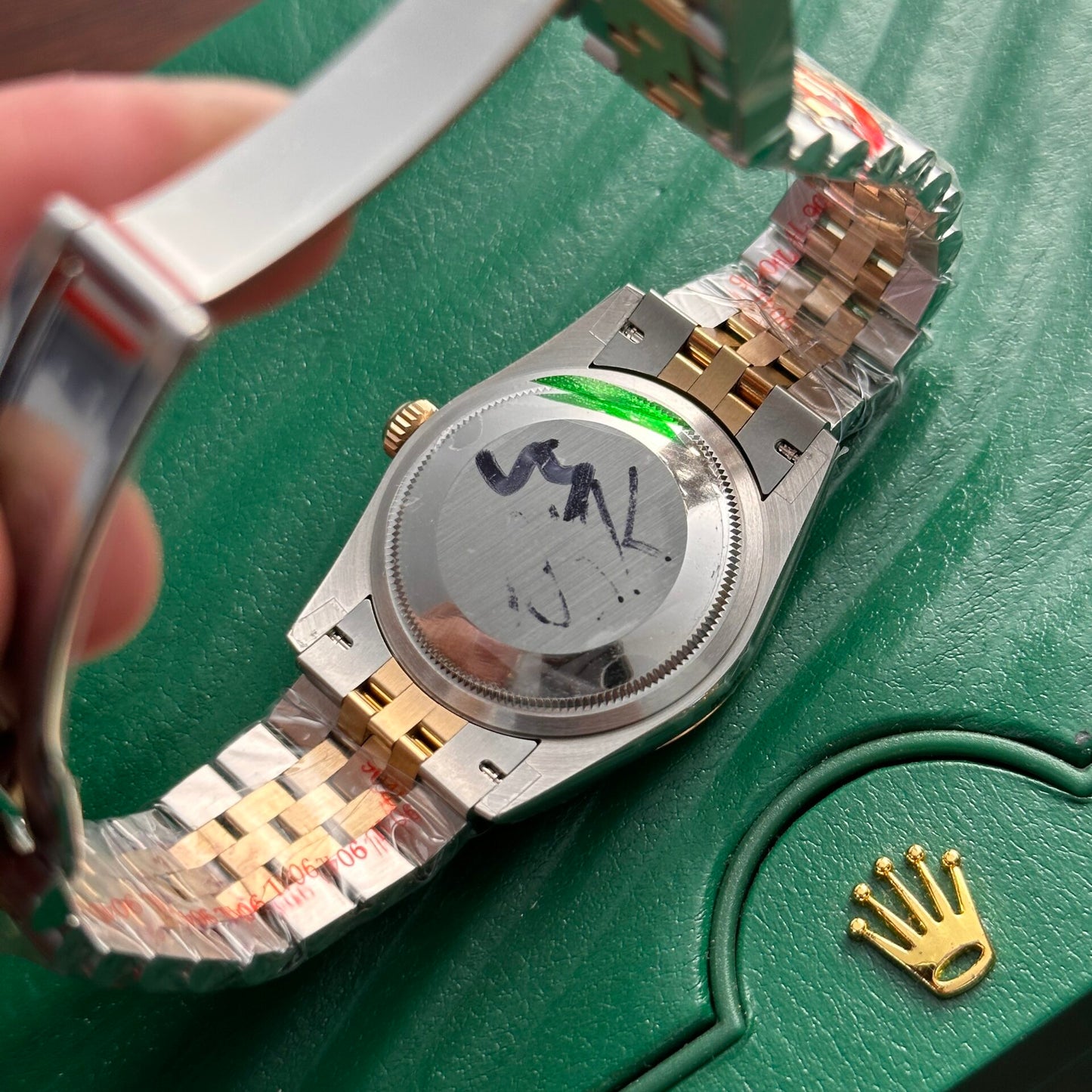 Rolex DateJust 18K Gold Wrapped Replica Watch Palm Leaf Dial GM 36mm Clone