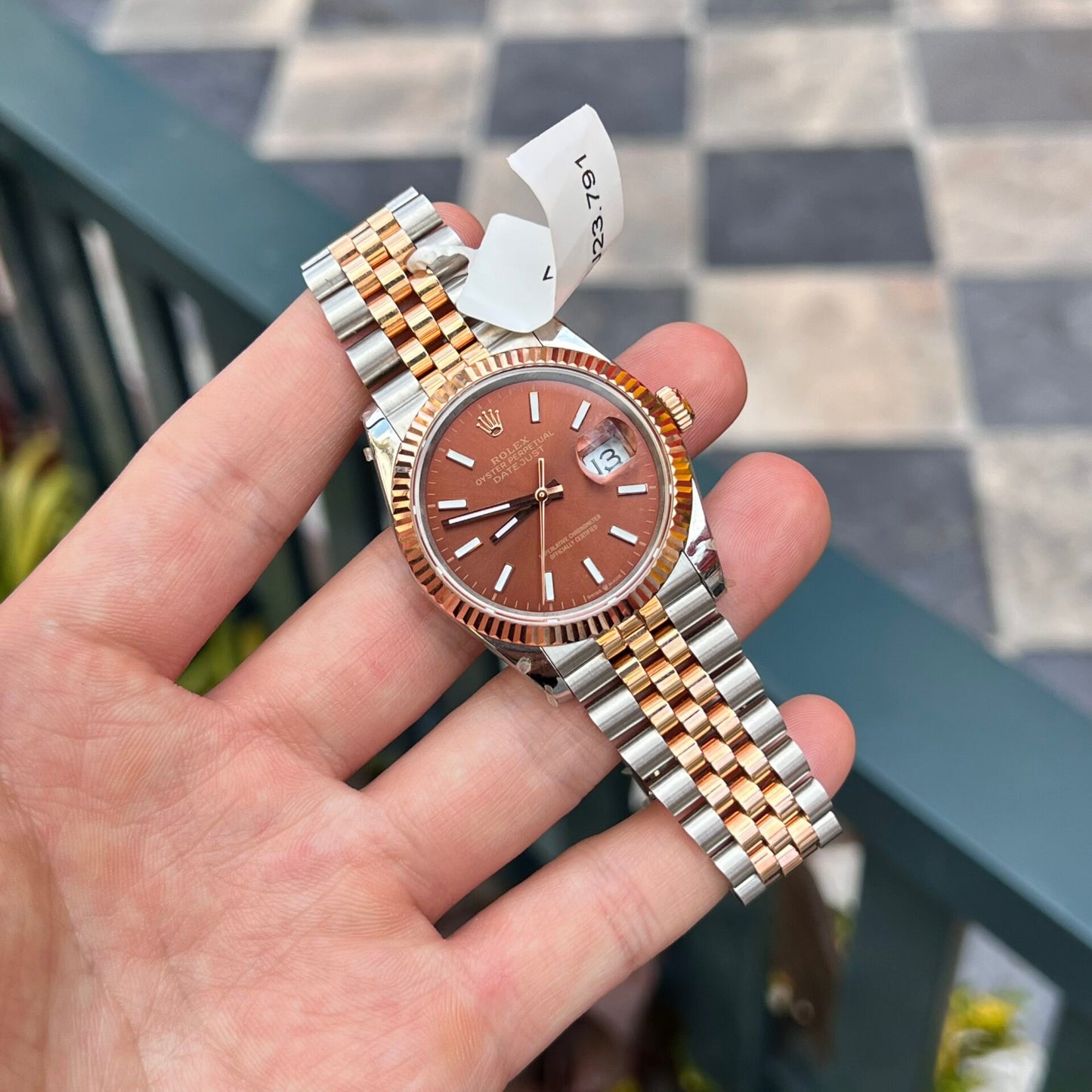 Rolex DateJust Gold Wrapped Chocolate Dial Replica Watch Luminous Markers GMF 36mm