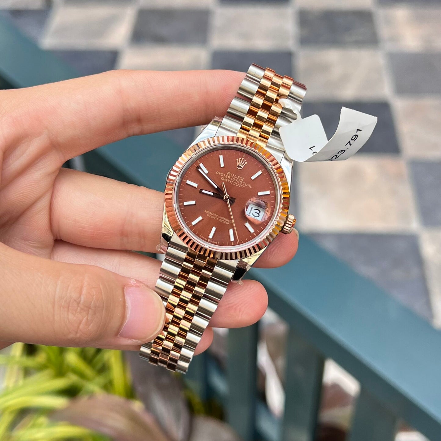 Rolex DateJust Gold Wrapped Chocolate Dial Replica Watch Luminous Markers GMF 36mm