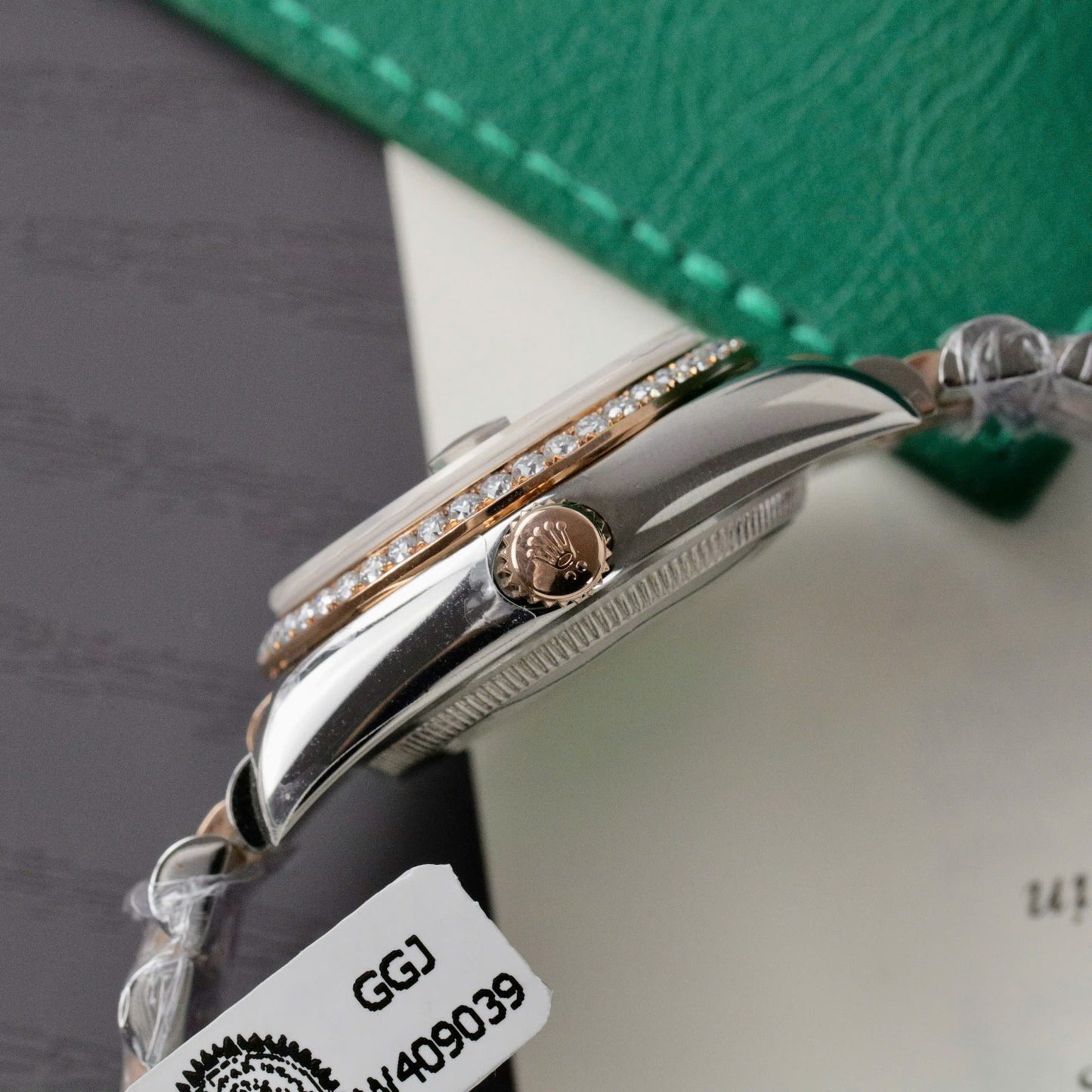 Rolex DateJust Replica Watch Custom Moissanite Diamonds Clean Factory 31mm