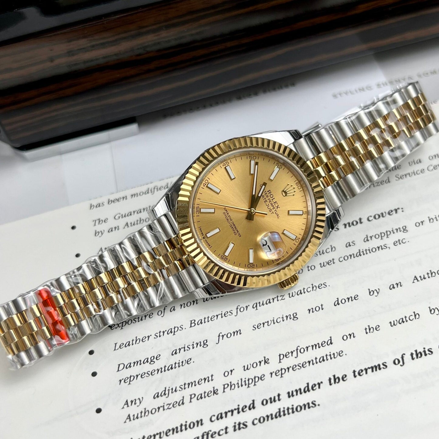 Rolex DateJust Replica Watch Yellow Dial EW Factory 36mm