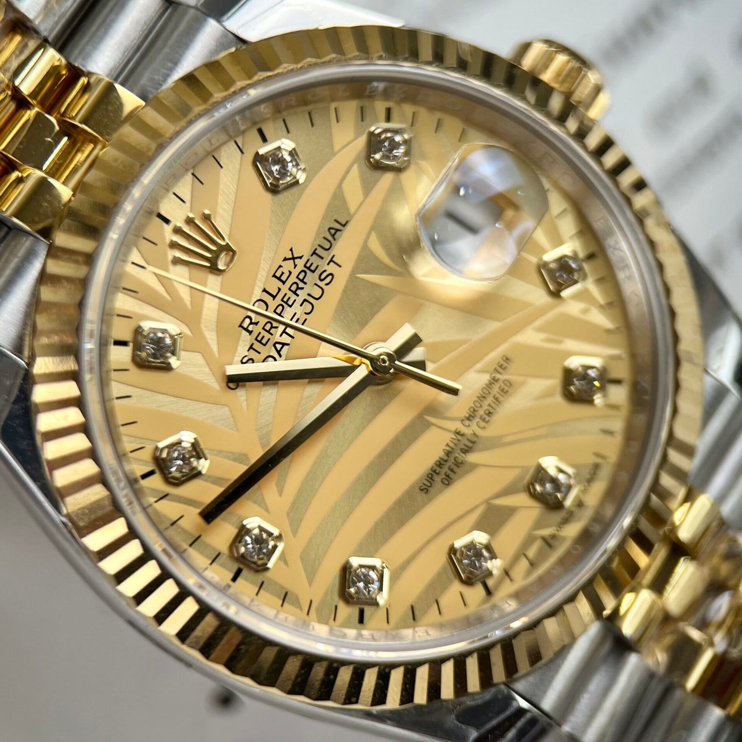 Rolex DateJust Fake Watch Demi Gold Jubilee Strap EW Factory 36mm