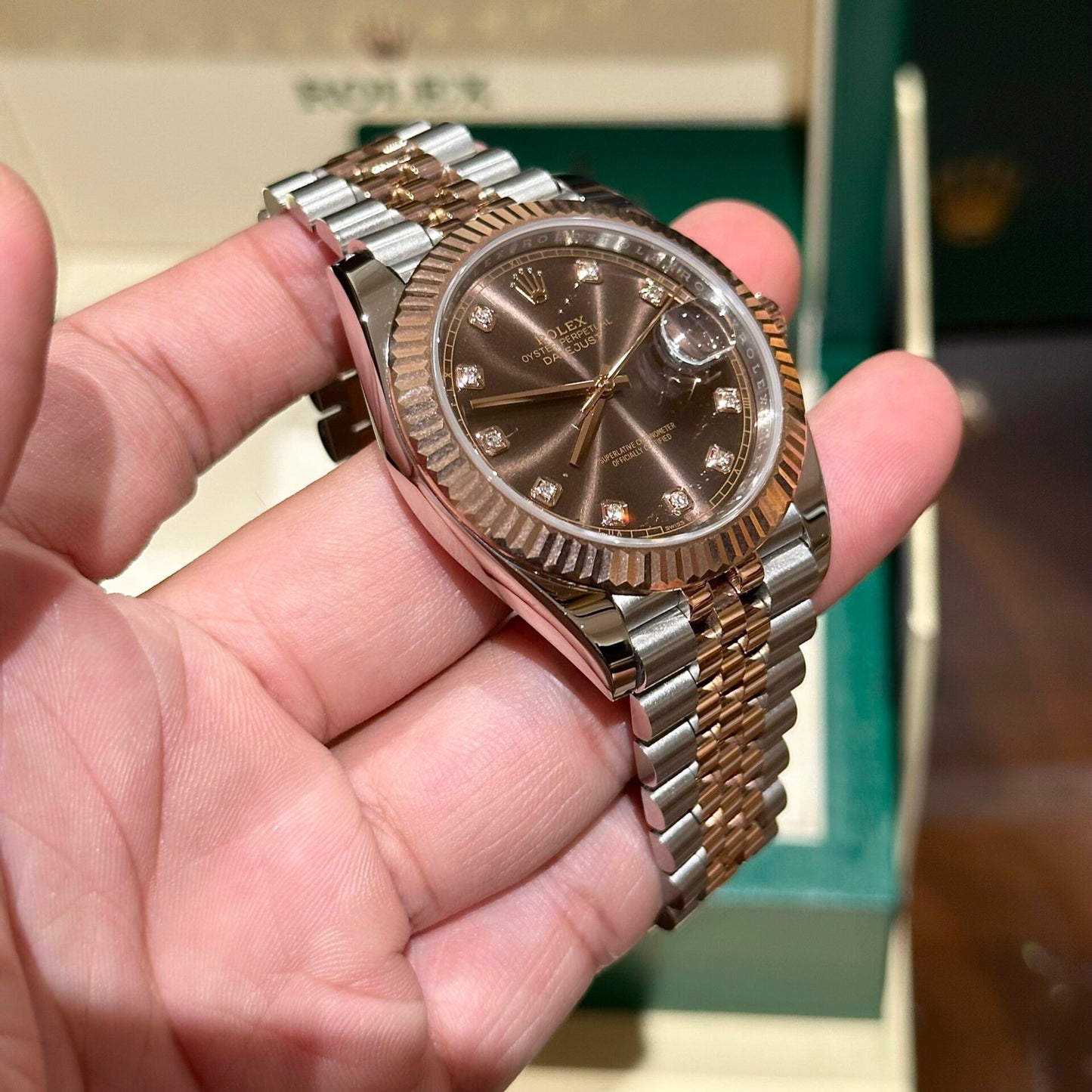 Rolex Replica Watch DateJust Chocolate Dial EW Factory 41mm