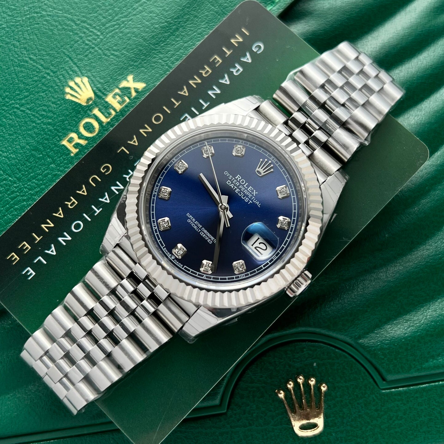 Rolex DateJust Replica Watch Blue Dial Jubilee Strap EW Factory 36mm