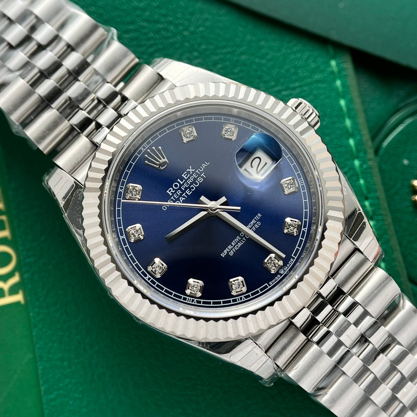Rolex DateJust Replica Watch Blue Dial Jubilee Strap EW Factory 36mm