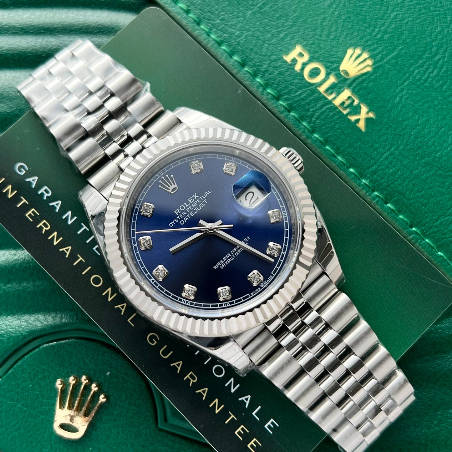 Rolex DateJust Replica Watch Blue Dial Jubilee Strap EW Factory 36mm