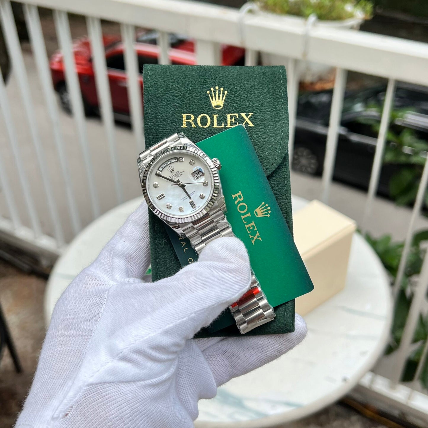 Rolex DateJust Mother Of Pearl Dial Replica Watch With Diamonds 36mm Clone