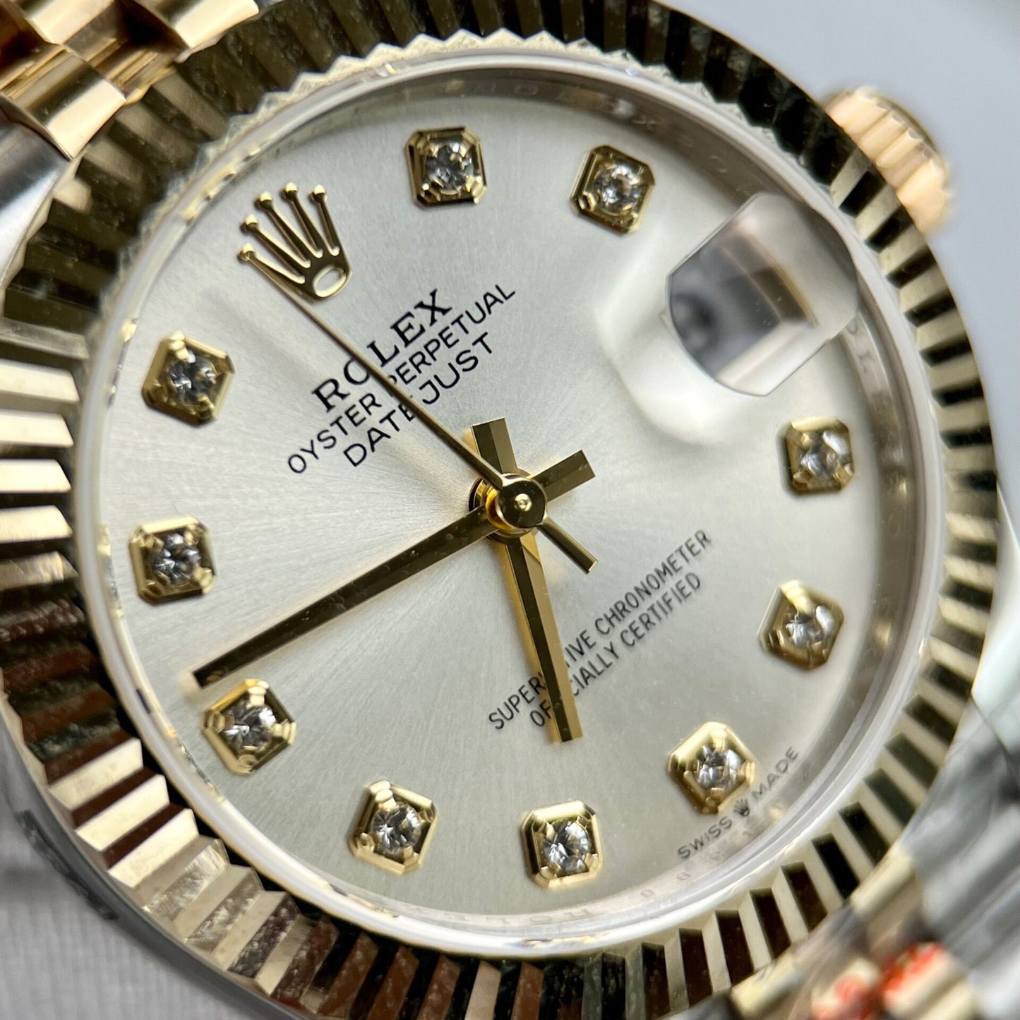 Rolex DateJust Replica Watch 18K Gold Wrapped White Dial GM Factory 31mm