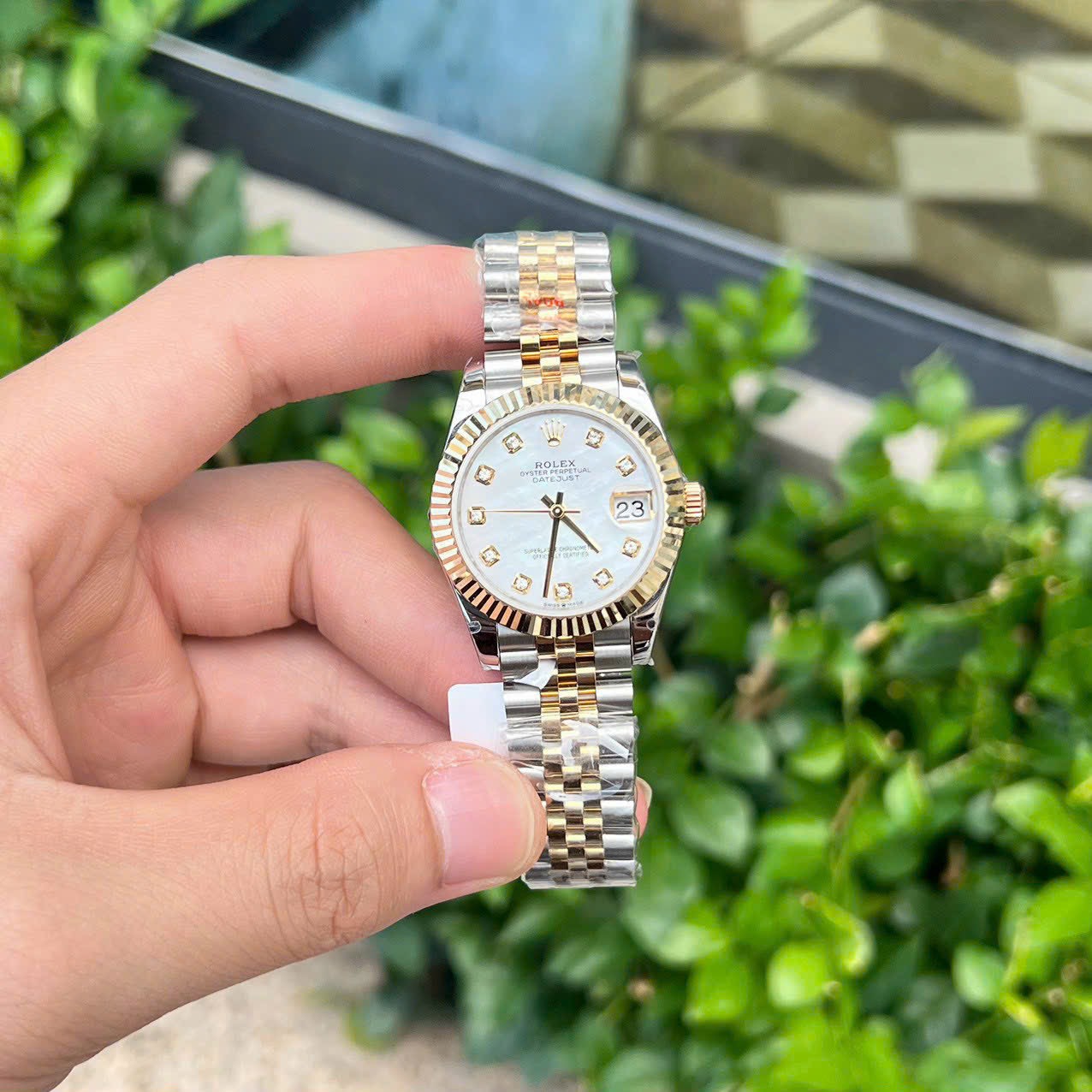 Rolex DateJust 18K Gold Wrapped Replica Watch Mother of Pearl Dial GM Factory 31mm