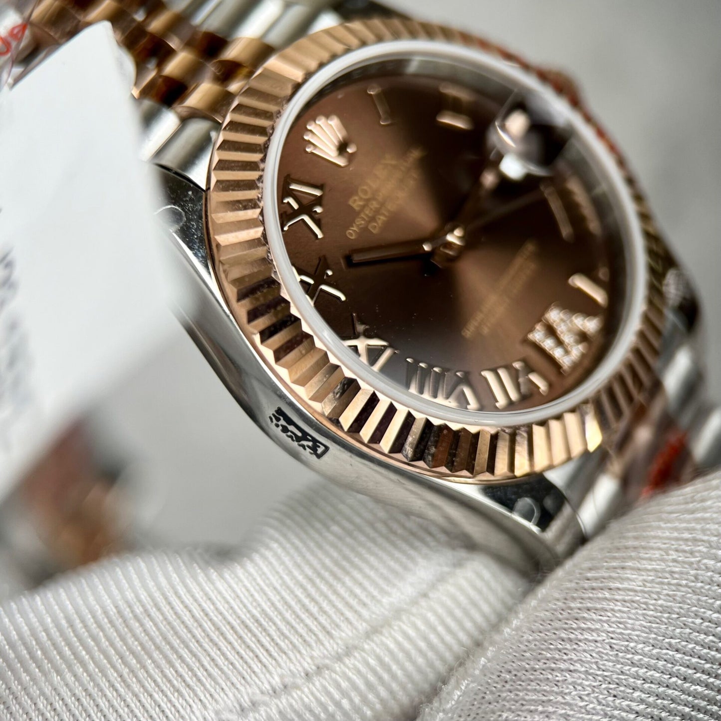 Rolex DateJust Replica Watch Gold Wrapped Chocolate Dial GM Factory 31mm