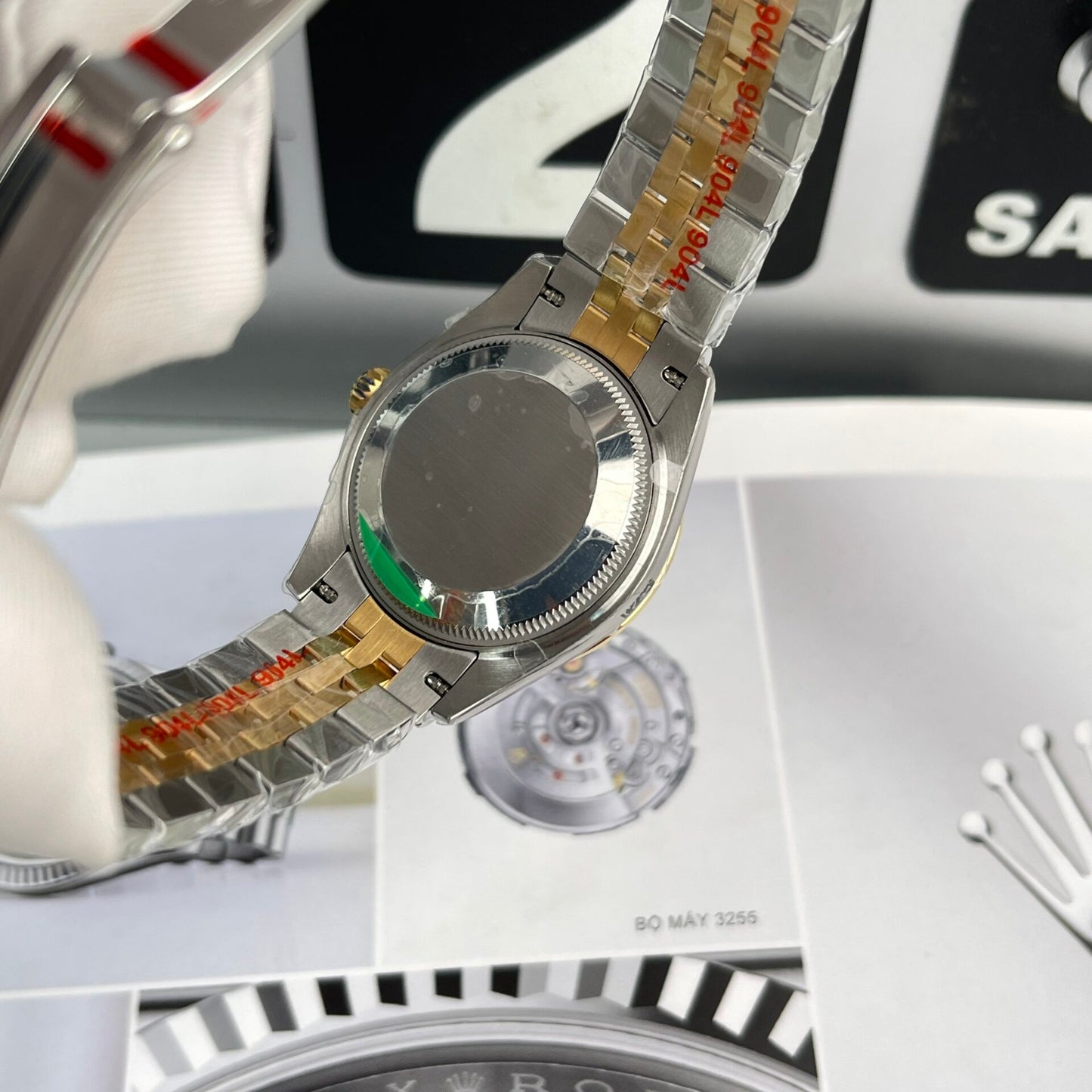 Rolex DateJust Women’s Replica Watch With Stone Bezel Champagne Dial EW Factory 31mm