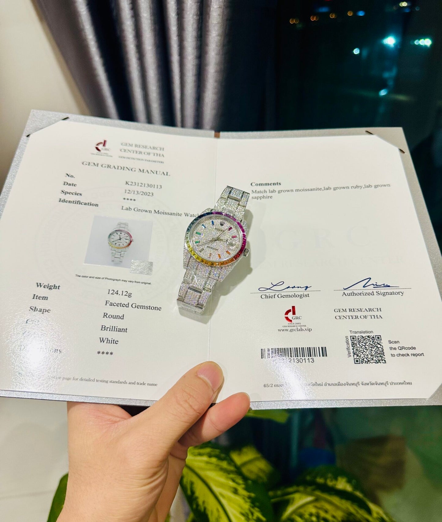 Rolex DateJust Rainbow Replica Watch Custom Moissanite Diamonds 41mm Clone