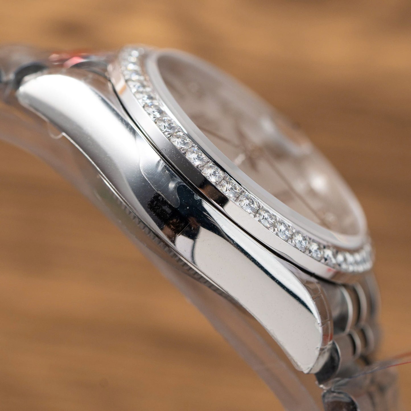 Rolex DateJust Replica Watch Mother Of Pearl Dial With Moissanite Bezel 31mm Clone