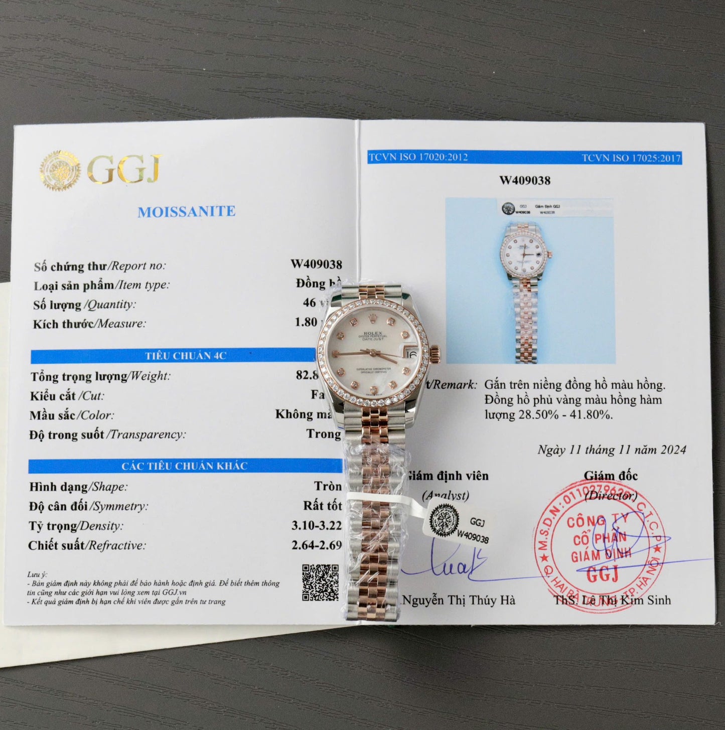 Rolex DateJust Replica 11 Watch Dial Mother Of Pearl Custom Moissanite Diamonds Clean Factory 31mm