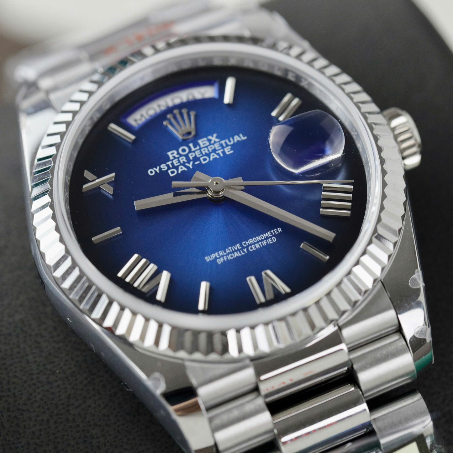 Rolex Day-Date 128236 Best Replica Watch Dial Blue QF Factory 36mm
