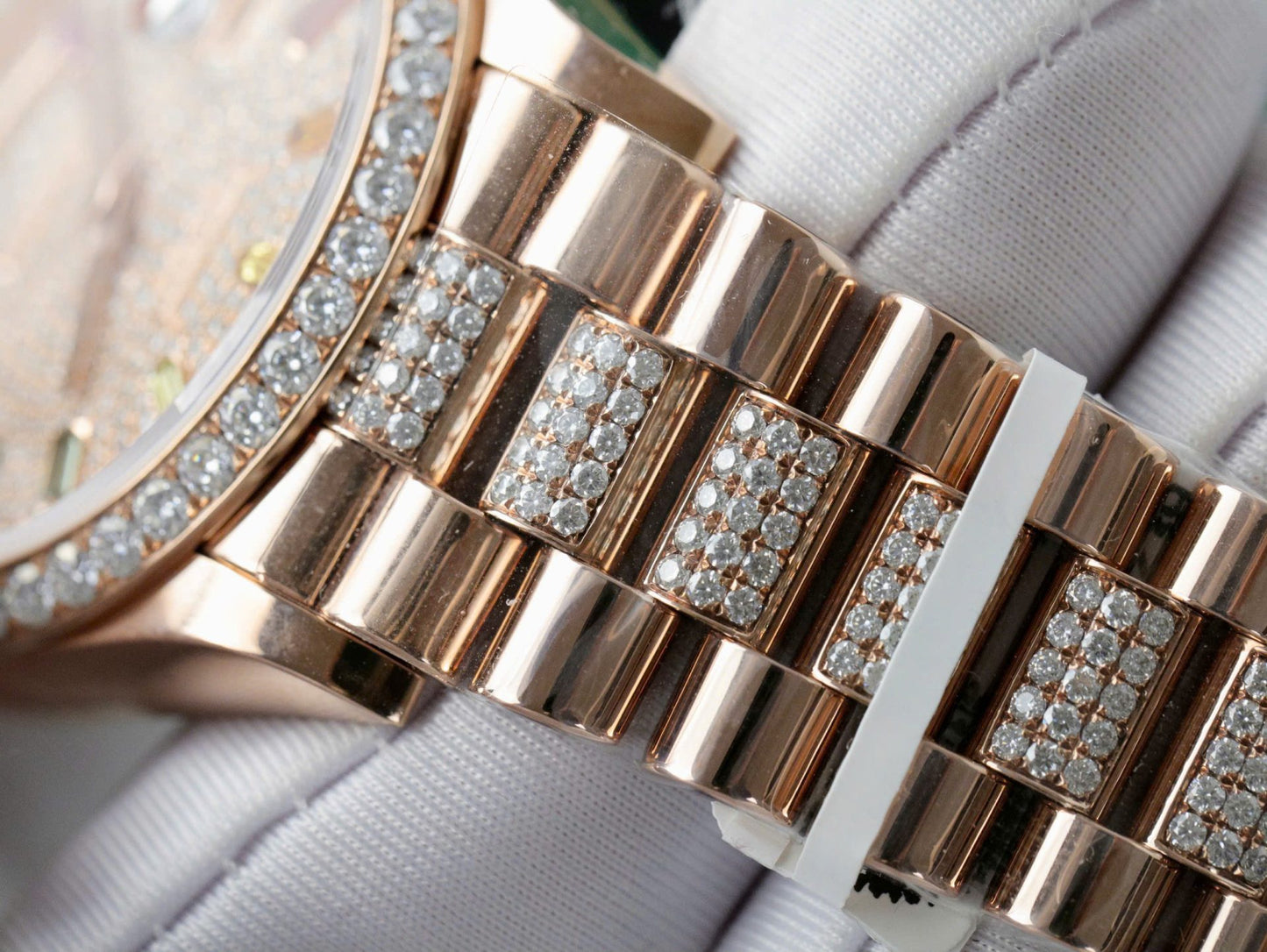 Rolex Day-Date 128395TBR Refined 18K Gold Wrapped & Moissanite Diamonds Best Replicas 36mm