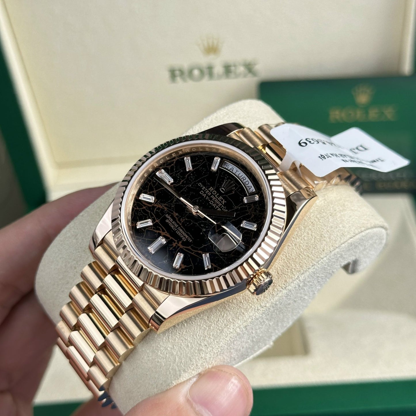 Rolex Best Replica Watch Day-Date 228235 Eisenkiesel Dial 18K Gold Wrapped GMF 40mm