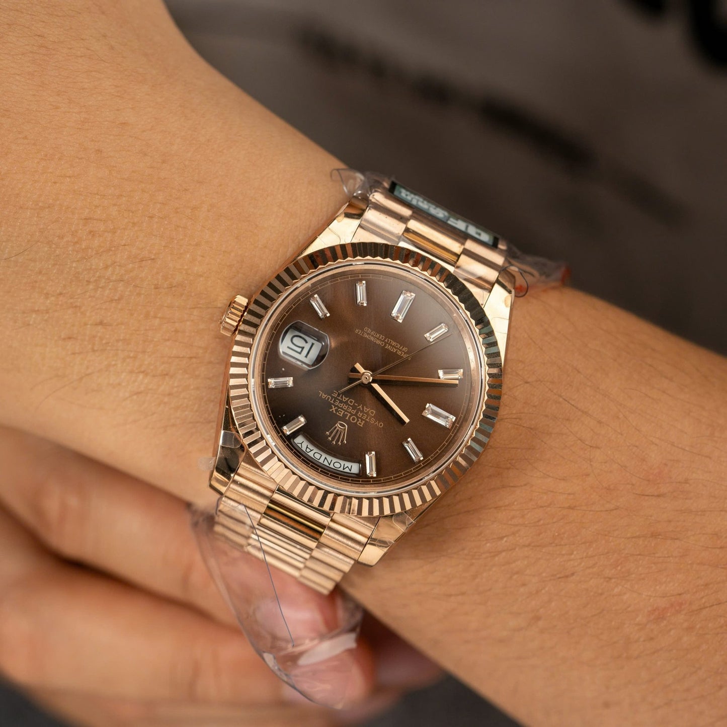 Rolex Day-Date 228235 Replica Watch Dial Chocolate Weight 185gram QF Factory 40mm